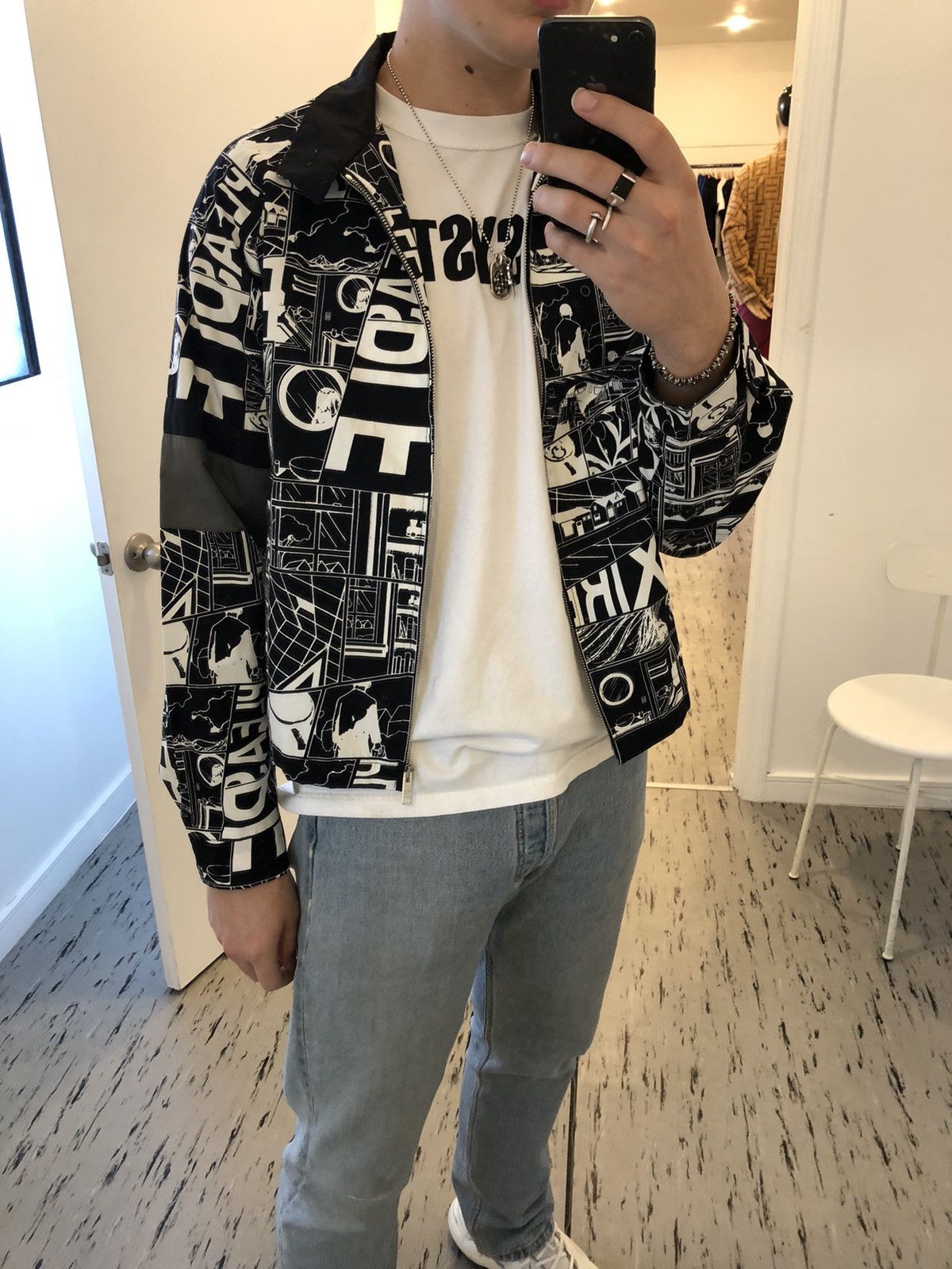 PRADAジップアップジャケット サイズ50 Prada Prada comic print zip up Harrington jacket 50 NEW $1.8