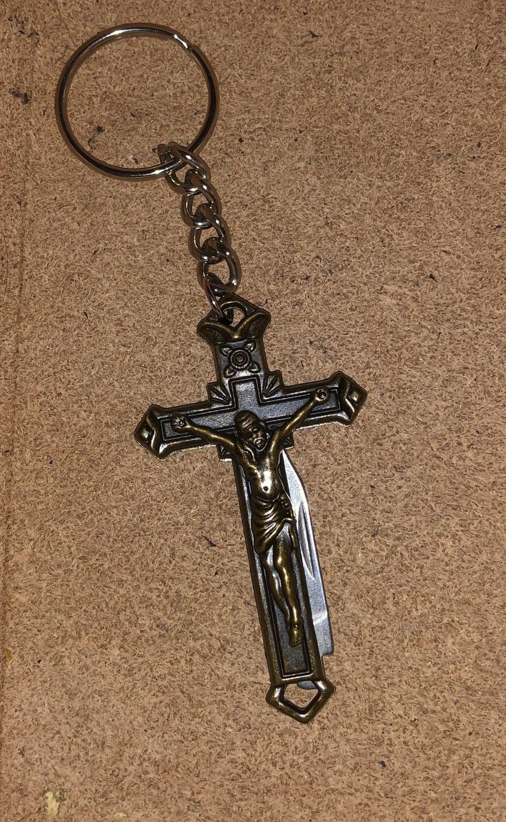 Supreme Supreme Jesus on cross knife keychain | Grailed