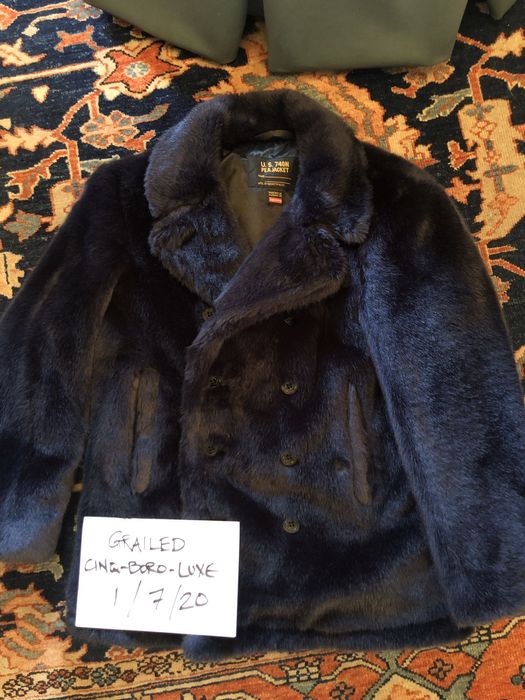 Supreme Supreme x Schott faux fur pea coat rare street | Grailed