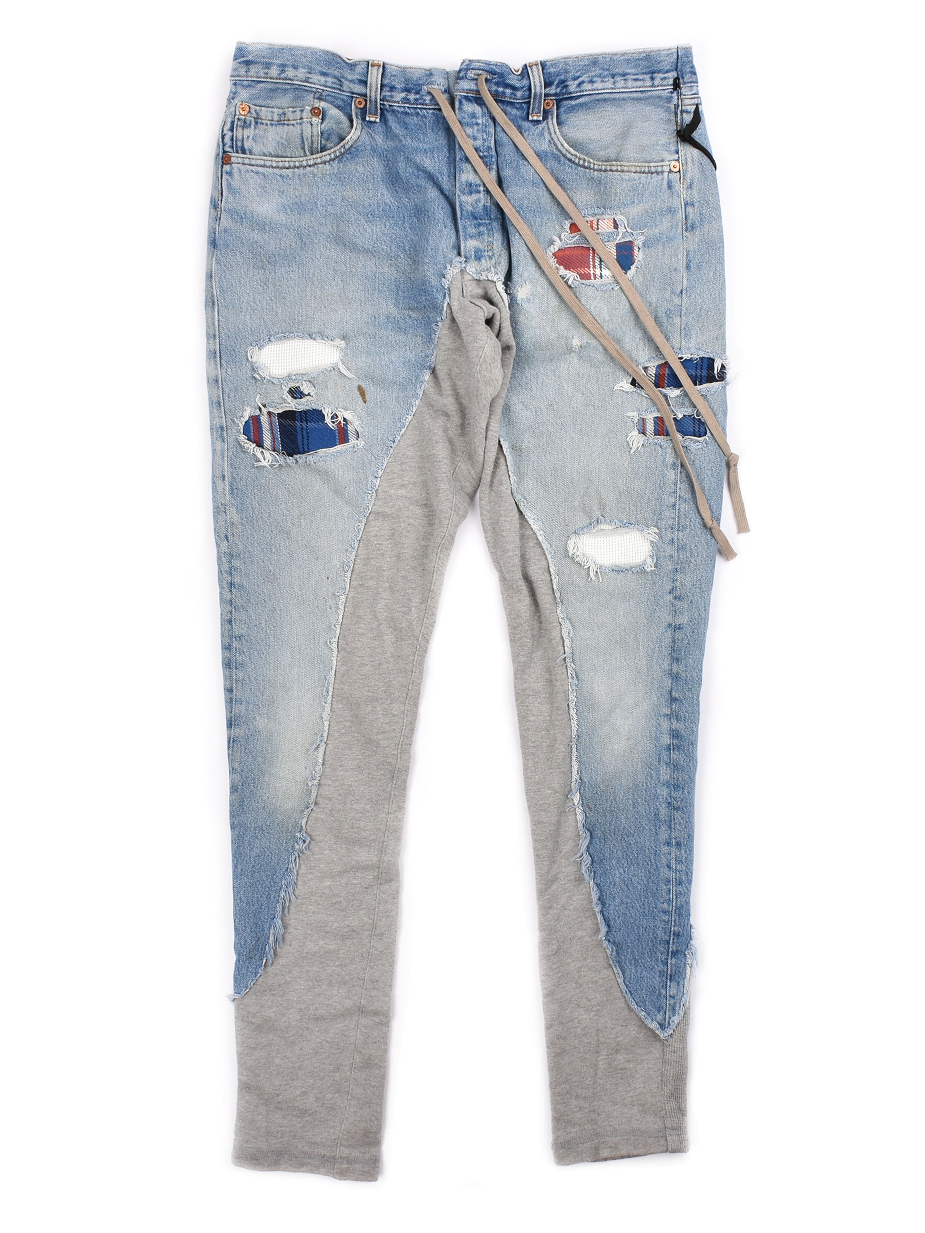 Pantalon Jogger Greg Lauren Denim/nylon - Style Grunge - Taille 2 (33x32) - Occasion
