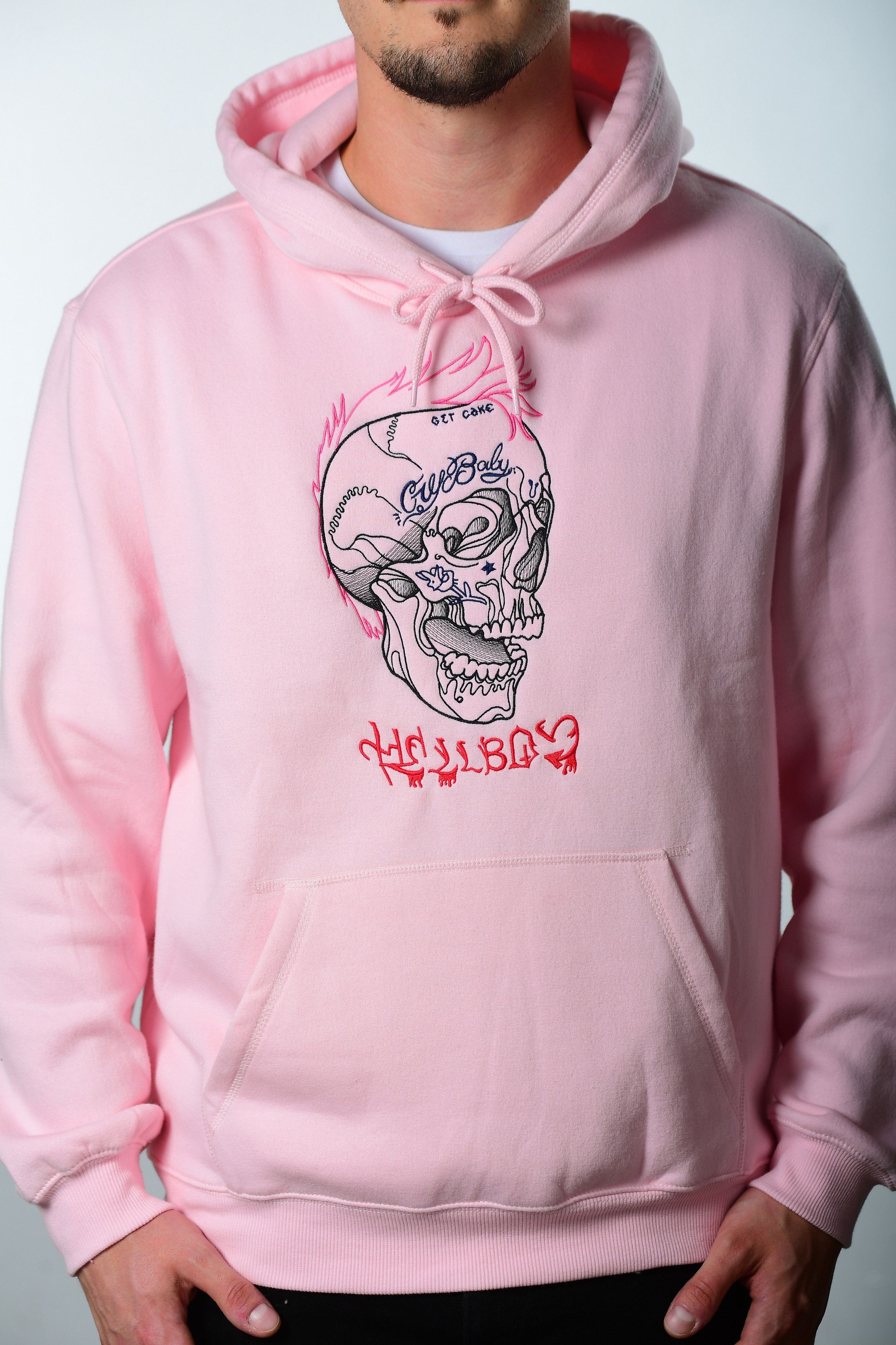 Pink hellboy hoodie online