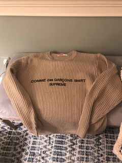 Supreme comme des 2024 garcons shirt sweater tan