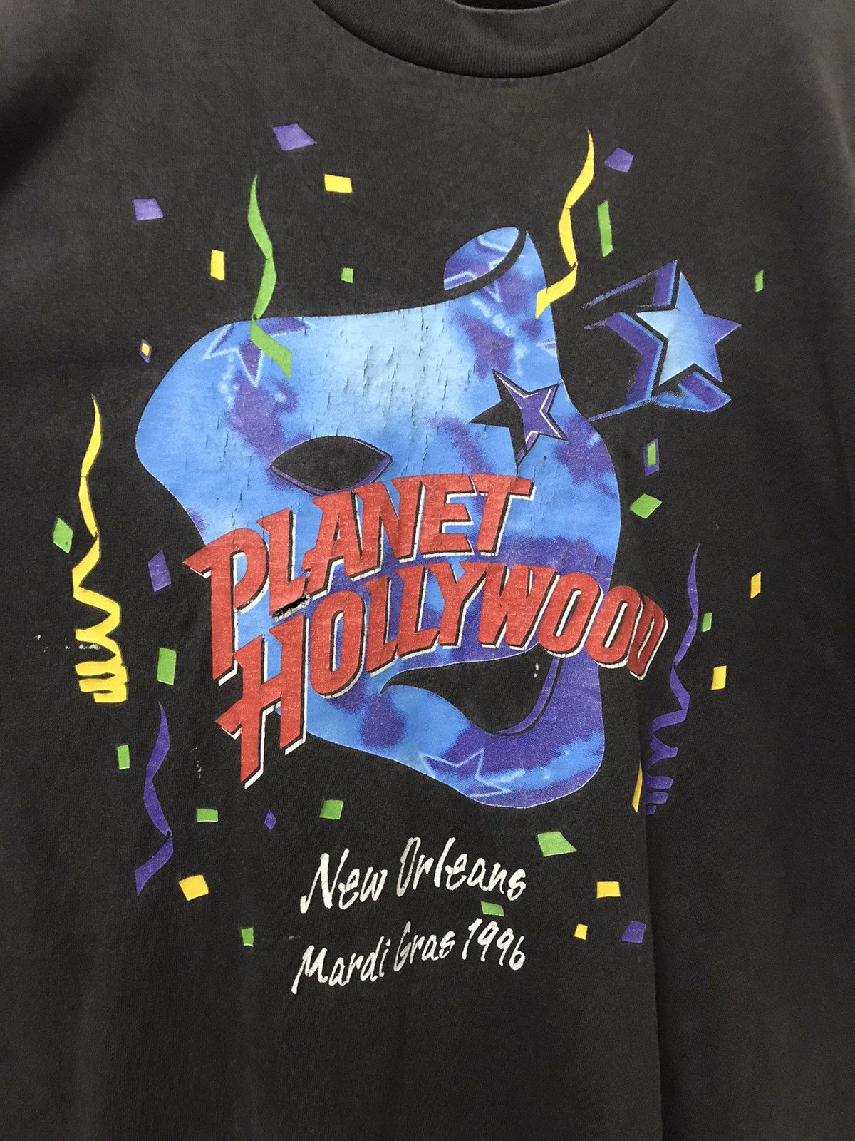 Planet Hollywood Vintage Faded 90’s Distressed Planet Hollywood mardi grass T Size US XL / EU 56 / 4 - 3 Thumbnail