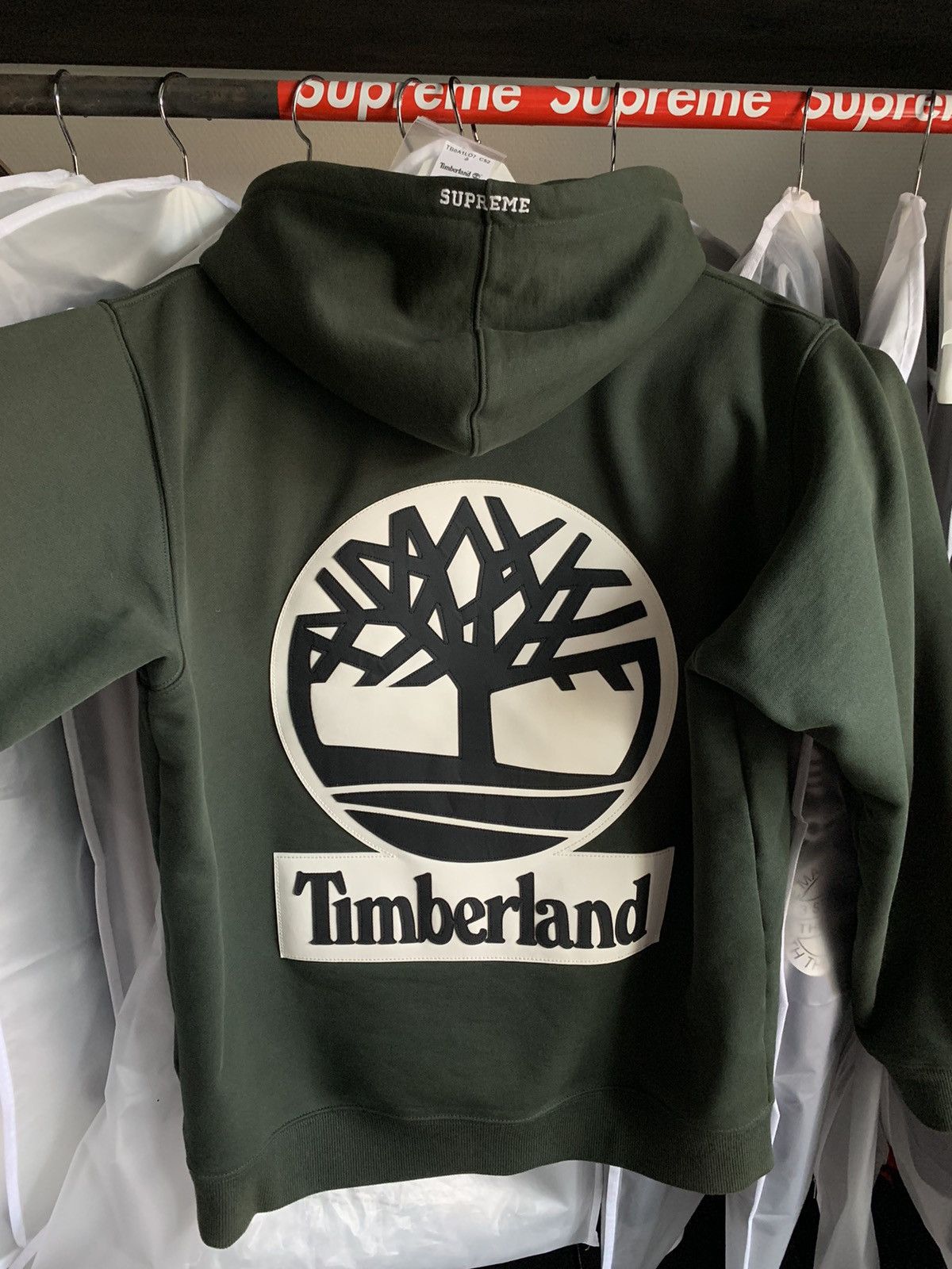 Supreme Supreme X Timberland Olive Green Hoodie FW16 | Grailed