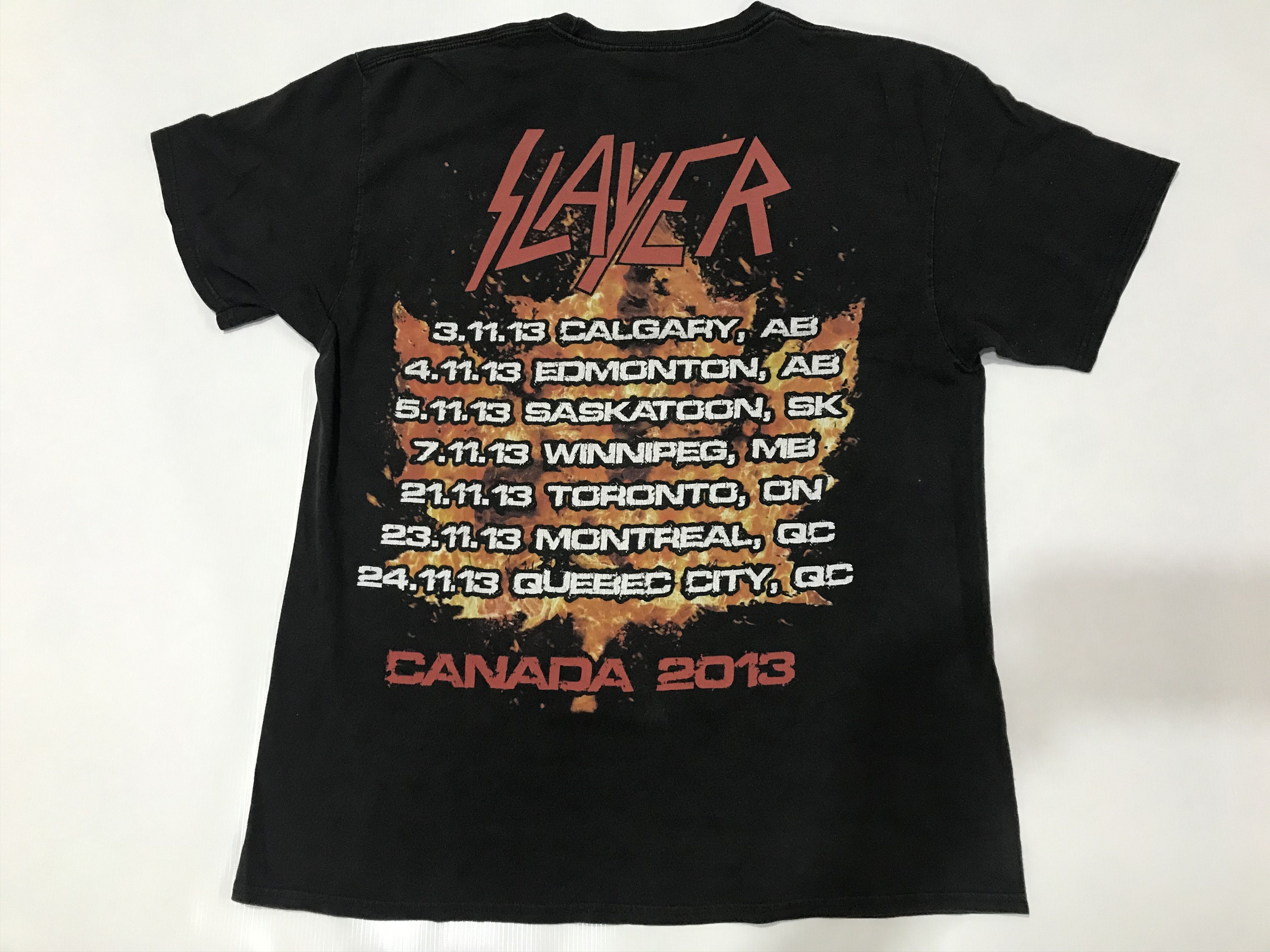 Band Tees Slayer 2013 Canada Tour Concert T Shirt Size US L / EU 52-54 / 3 - 4 Thumbnail