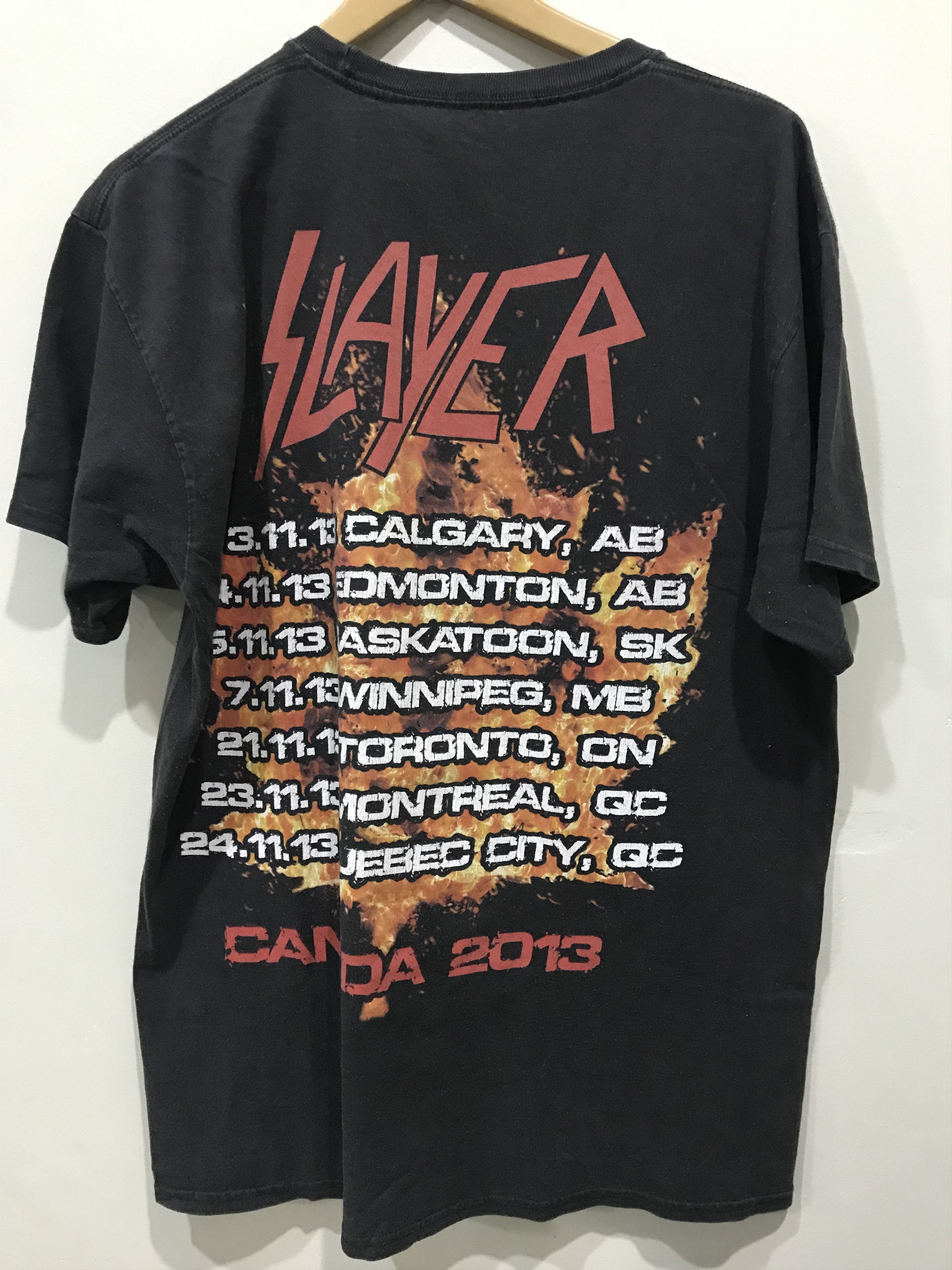 Band Tees Slayer 2013 Canada Tour Concert T Shirt Size US L / EU 52-54 / 3 - 2 Thumbnail