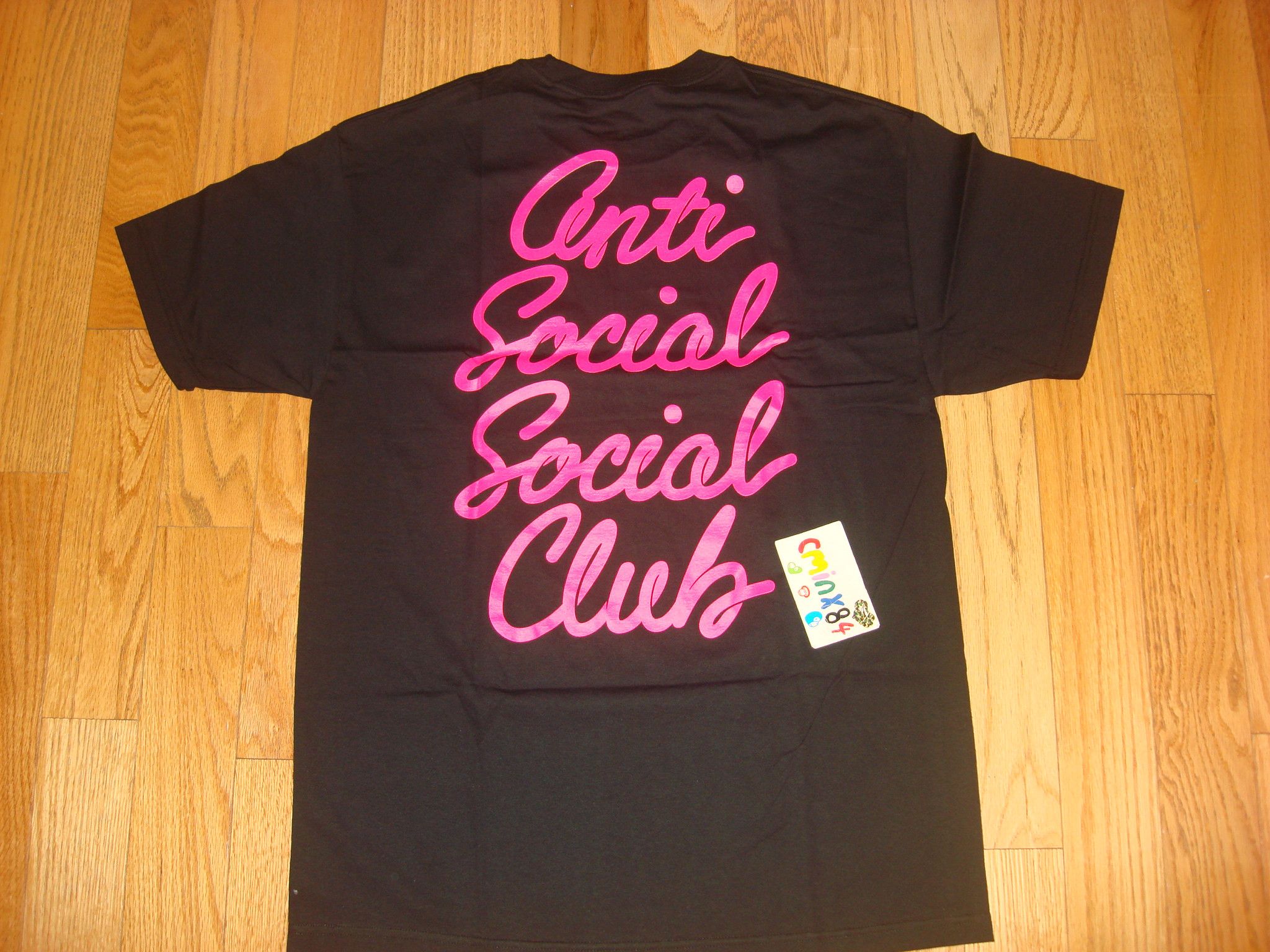 Antisocial Social Club Options Black Neon Pink SS Tee Shirt Sz L