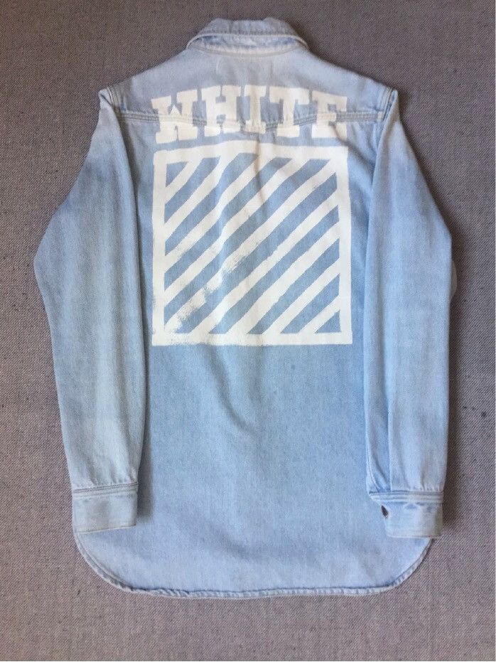 Off-White Off white logo brushed denim shirt | Grailed 