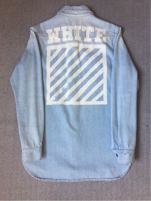 Off-White Off white logo brushed denim shirt | Grailed