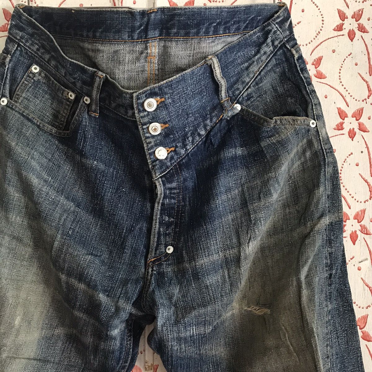 Japanese Brand Swagger distressed denim jeans selvedge rare LIKE flat head Size US 38 / EU 54 - 2 Thumbnail