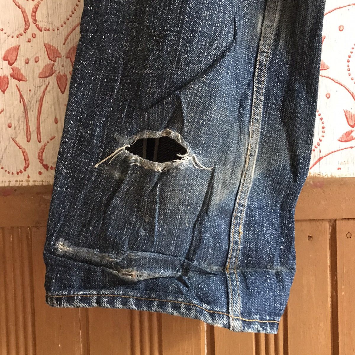 Japanese Brand Swagger distressed denim jeans selvedge rare LIKE flat head Size US 38 / EU 54 - 9 Thumbnail