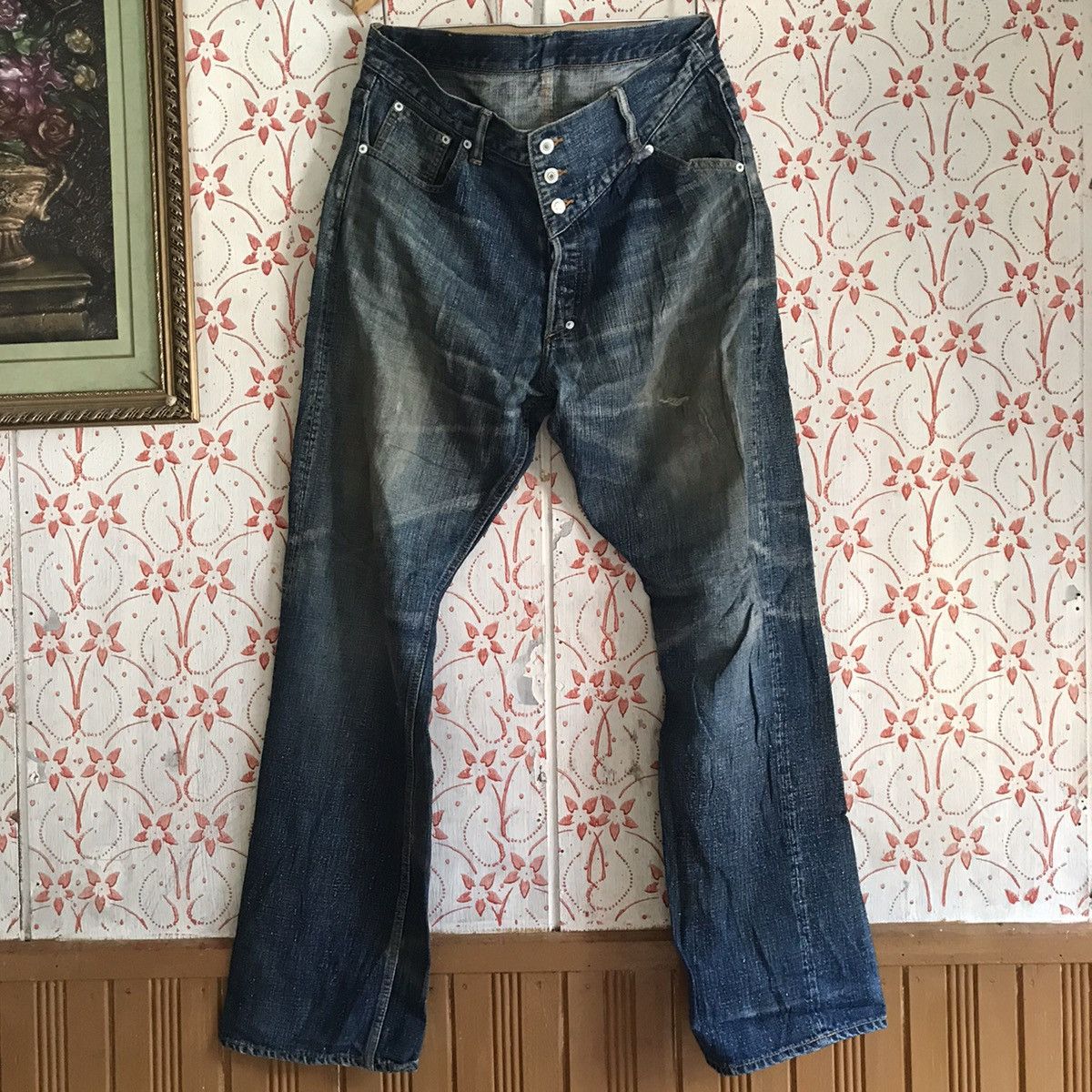 Japanese Brand Swagger distressed denim jeans selvedge rare LIKE flat head Size US 38 / EU 54 - 3 Thumbnail