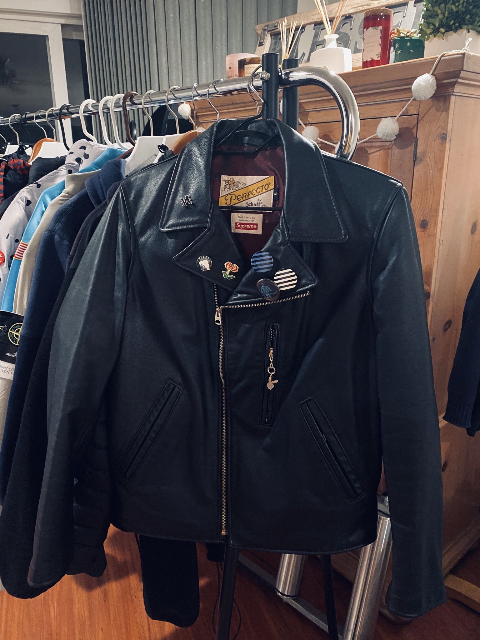 Supreme x Schott The Crow Perfecto Leather Jacket 'Black