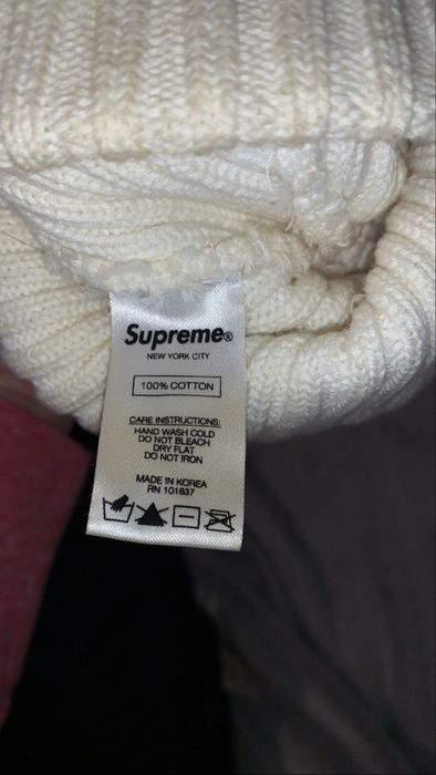 Supreme Supreme washed ivory white overdyed beanie ss18 | Grailed