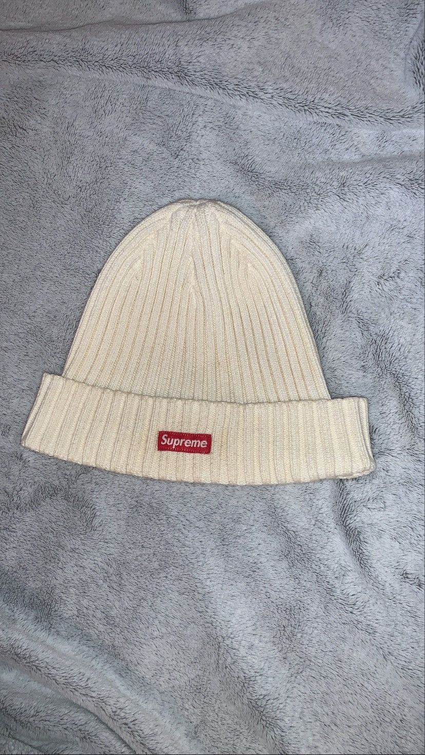 Supreme Supreme washed ivory white overdyed beanie ss18 | Grailed