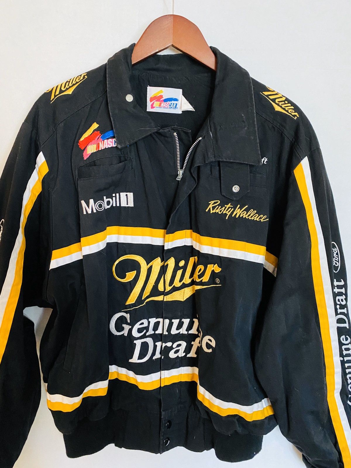 Vintage VTG 90 s Rusty Wallace Nascar Racing Jacket Made in USA Grailed