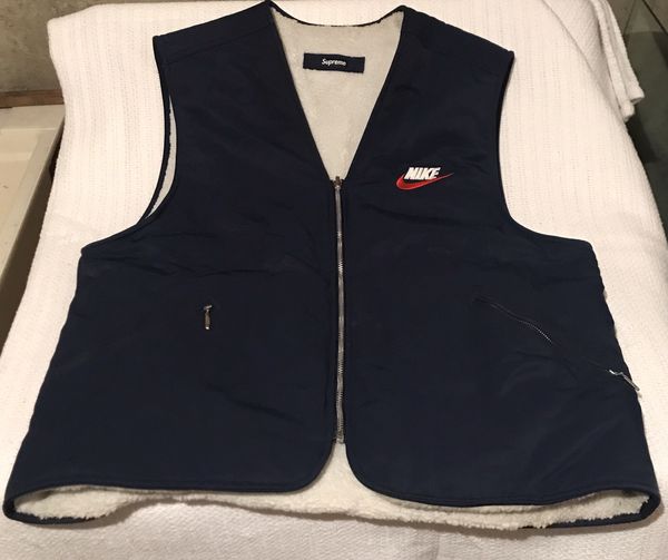 Supreme Nike X Supreme Reversible Nylon Sherpa Vest XL | Grailed