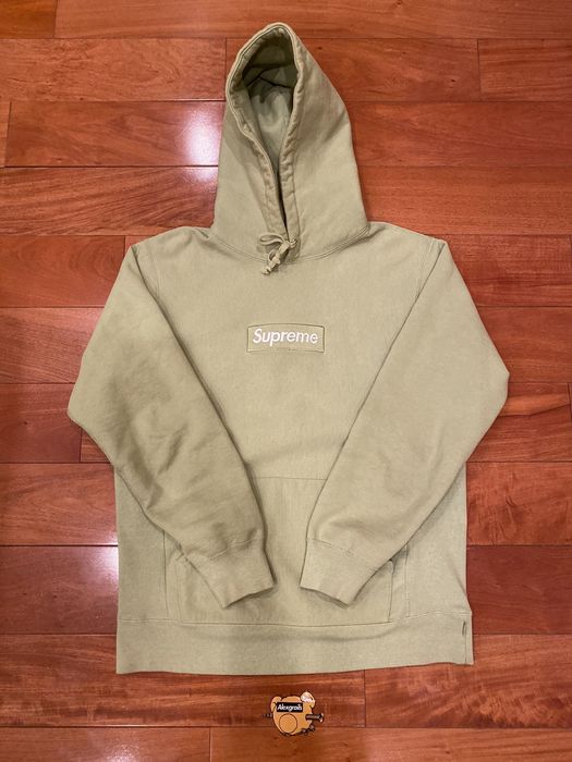 Supreme Box Logo Hooded Sweatshirt Sage