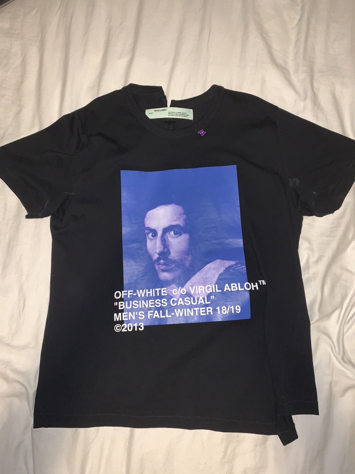 Off white t shirt best sale business casual