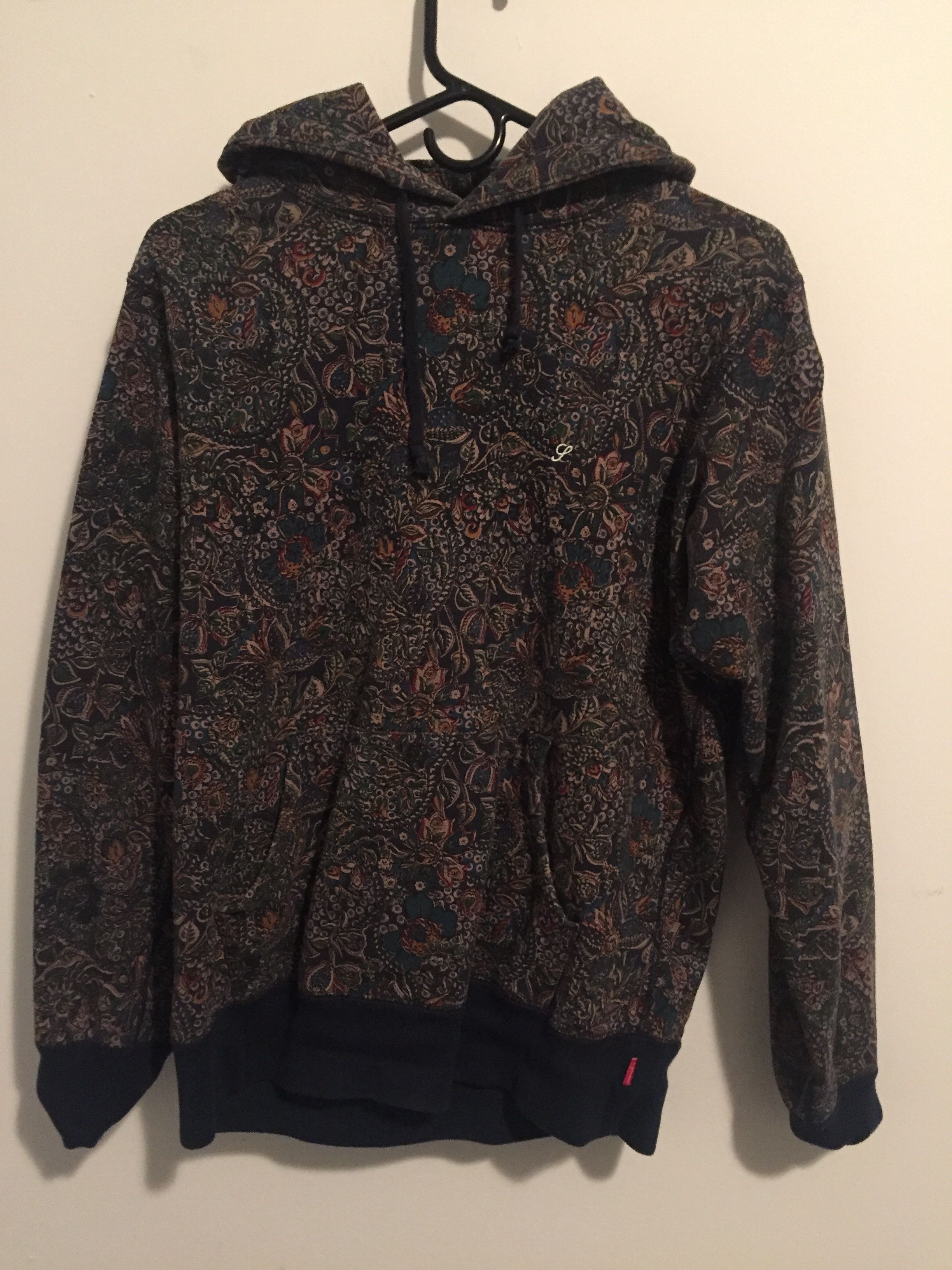 Supreme Paisley FW 2011 Medium Blue Pullover Hoodie Grailed
