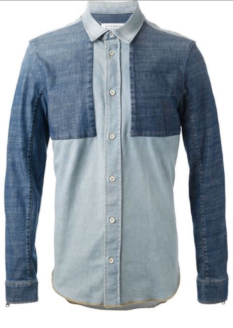 Maison Margiela SZ. 46 two-tone Denim shirt Maison Margiela Size US S / EU 44-46 / 1 - 1 Thumbnail