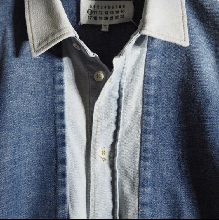 Maison Margiela SZ. 46 two-tone Denim shirt Maison Margiela Size US S / EU 44-46 / 1 - 3 Thumbnail