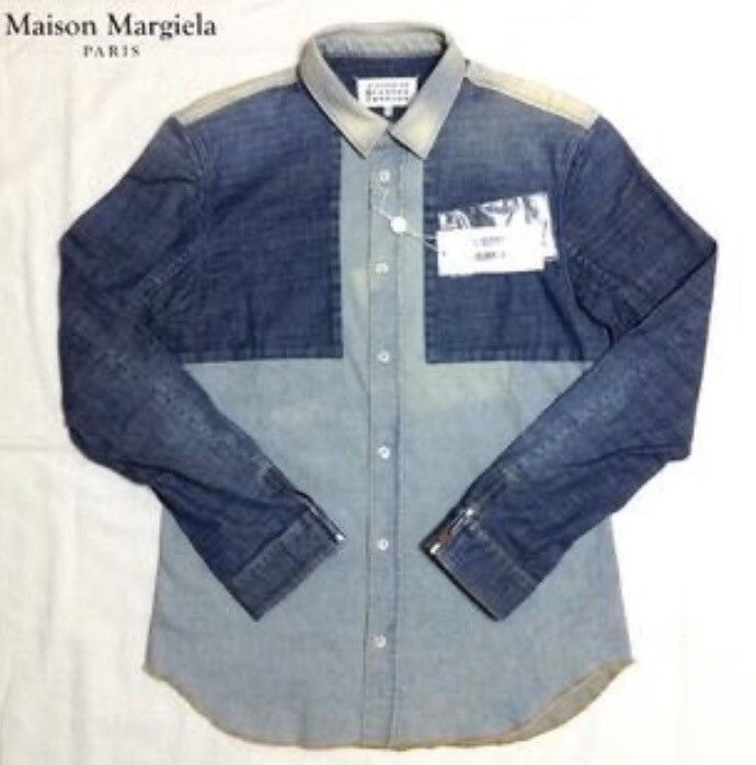 Maison Margiela SZ. 46 two-tone Denim shirt Maison Margiela Size US S / EU 44-46 / 1 - 10 Thumbnail