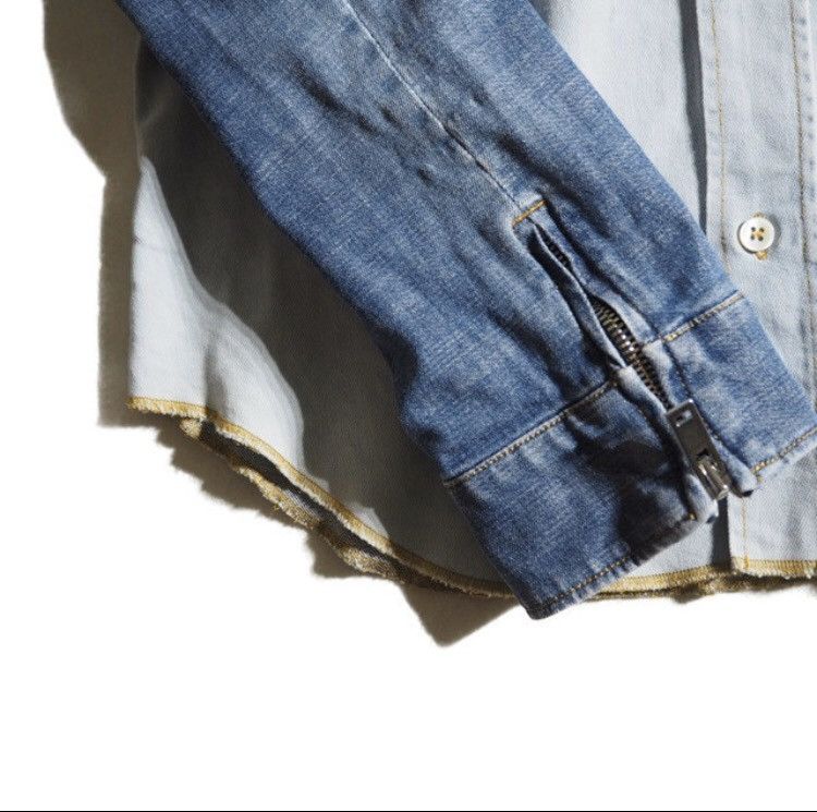 Maison Margiela SZ. 46 two-tone Denim shirt Maison Margiela Size US S / EU 44-46 / 1 - 4 Thumbnail