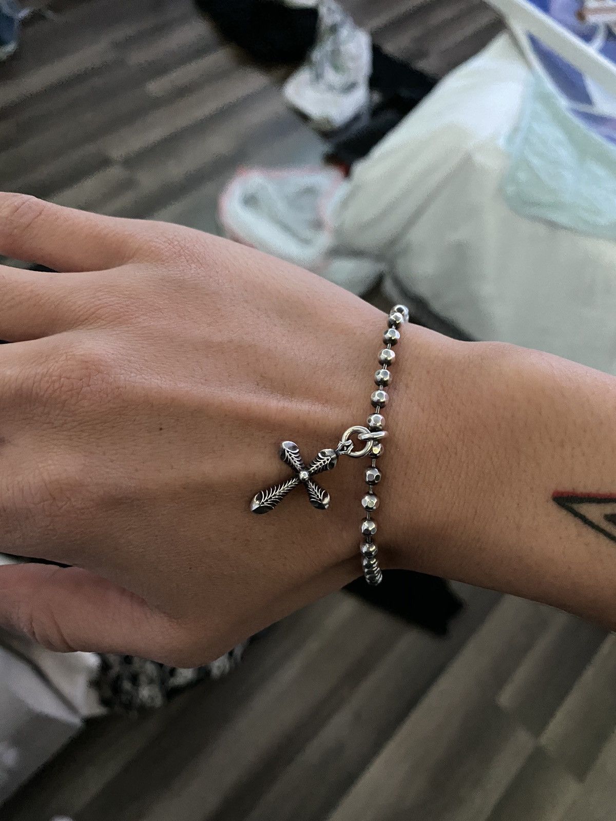 Emanuele Bicocchi Silver Cross Charm Bracelet