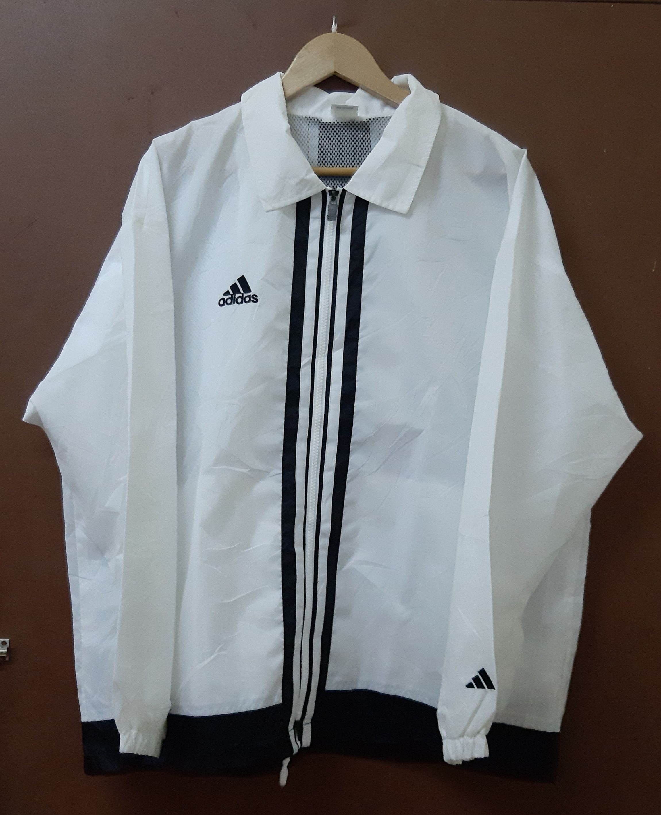 Adidas × Jeremy Scott Wintage 90s Adidas Windbreaker Tree Stripe Size US XL / EU 56 / 4 - 1 Thumbnail