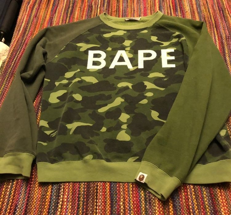 Bape *SOLD* Rare early 2000s A Bathing Ape green crewneck | Grailed