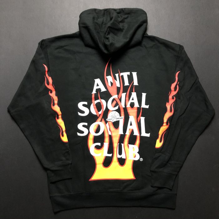 Anti Social Social Club New ASSC Firebird Black Hoodie sz L