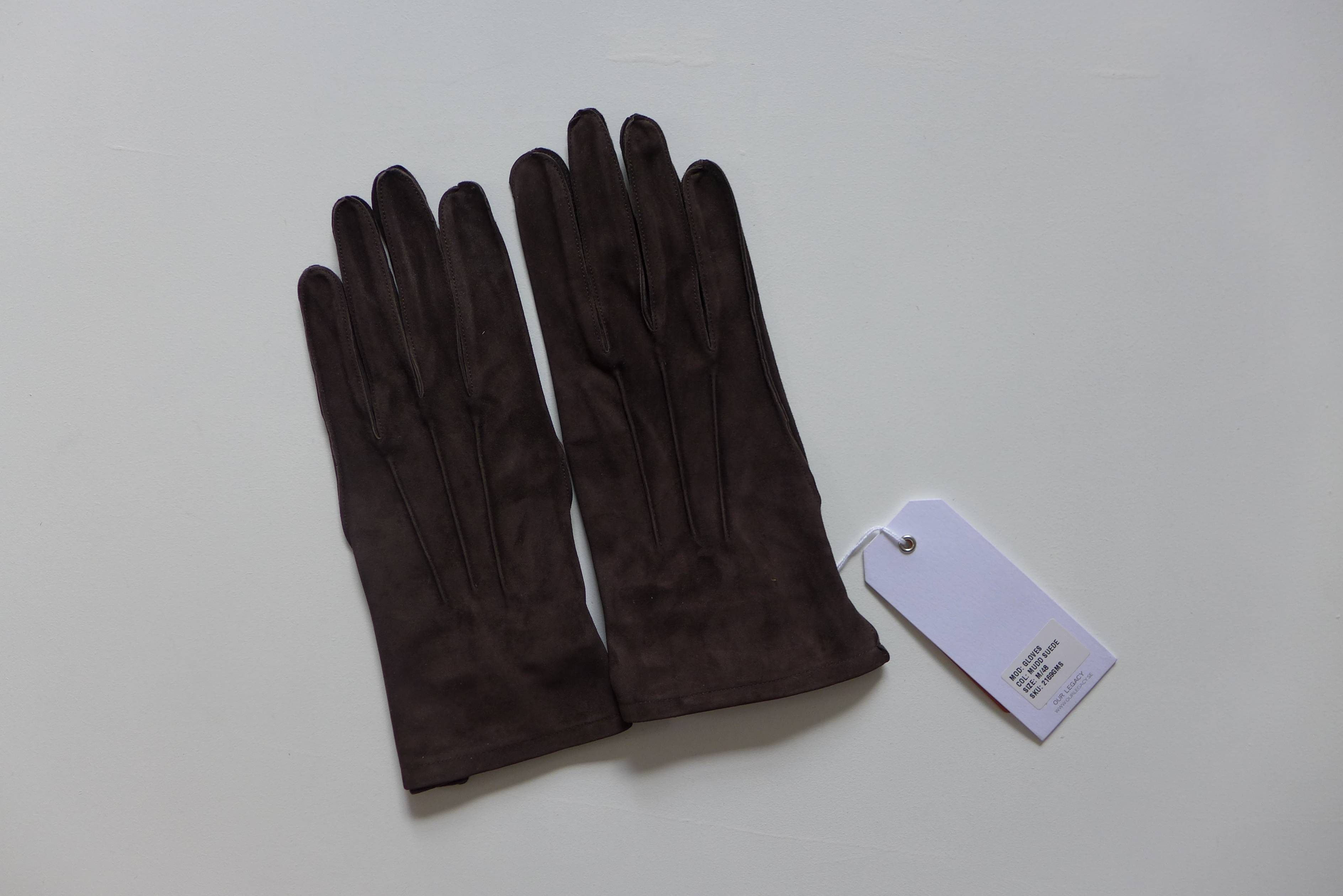 Our Legacy Our Legacy Suede Gloves - Mudd Brown Size 38 - 1 Thumbnail