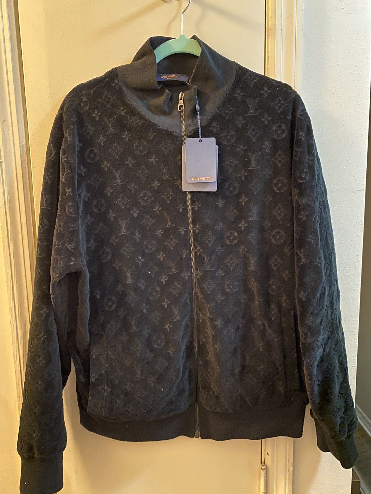 Louis vuitton cotton velour monogram blouson jacket black hotsell