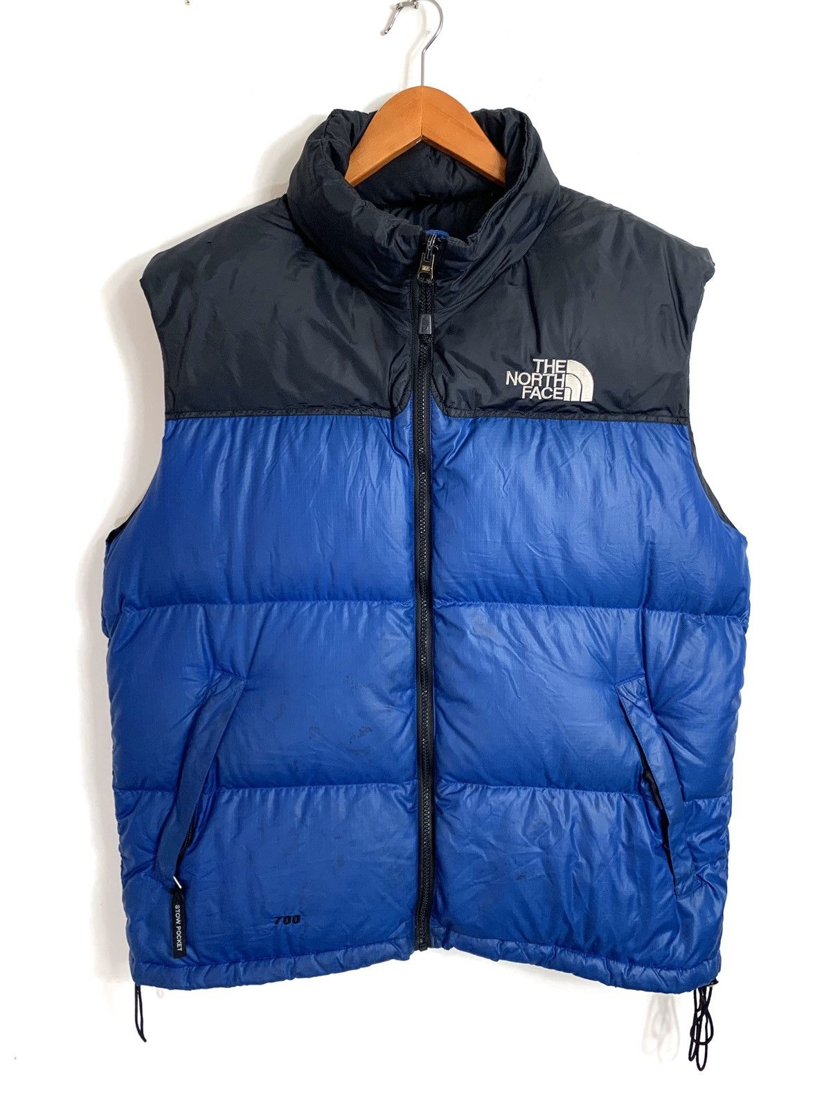 Vintage 1990s Blue And Black The North store Face 700 Puffer Vest