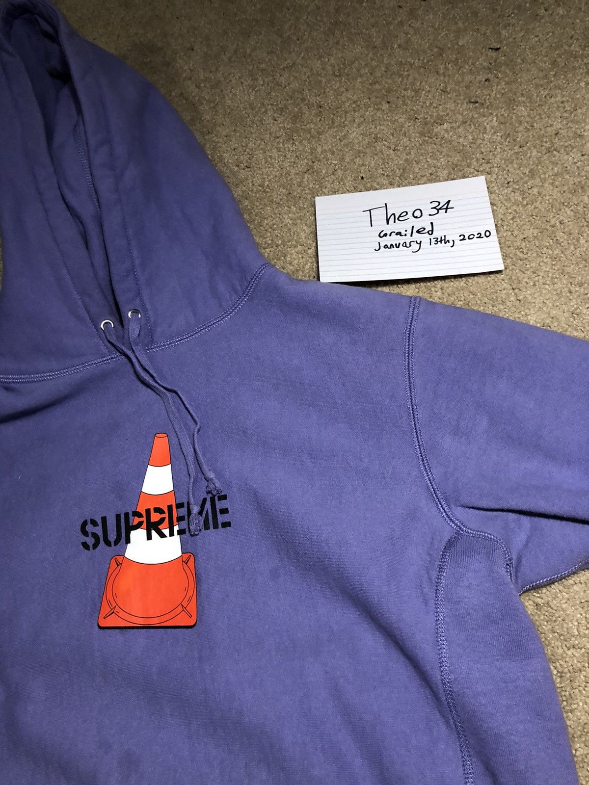 Supreme Supreme Cone Hooded Sweatshirt Lavender FW19 Grailed