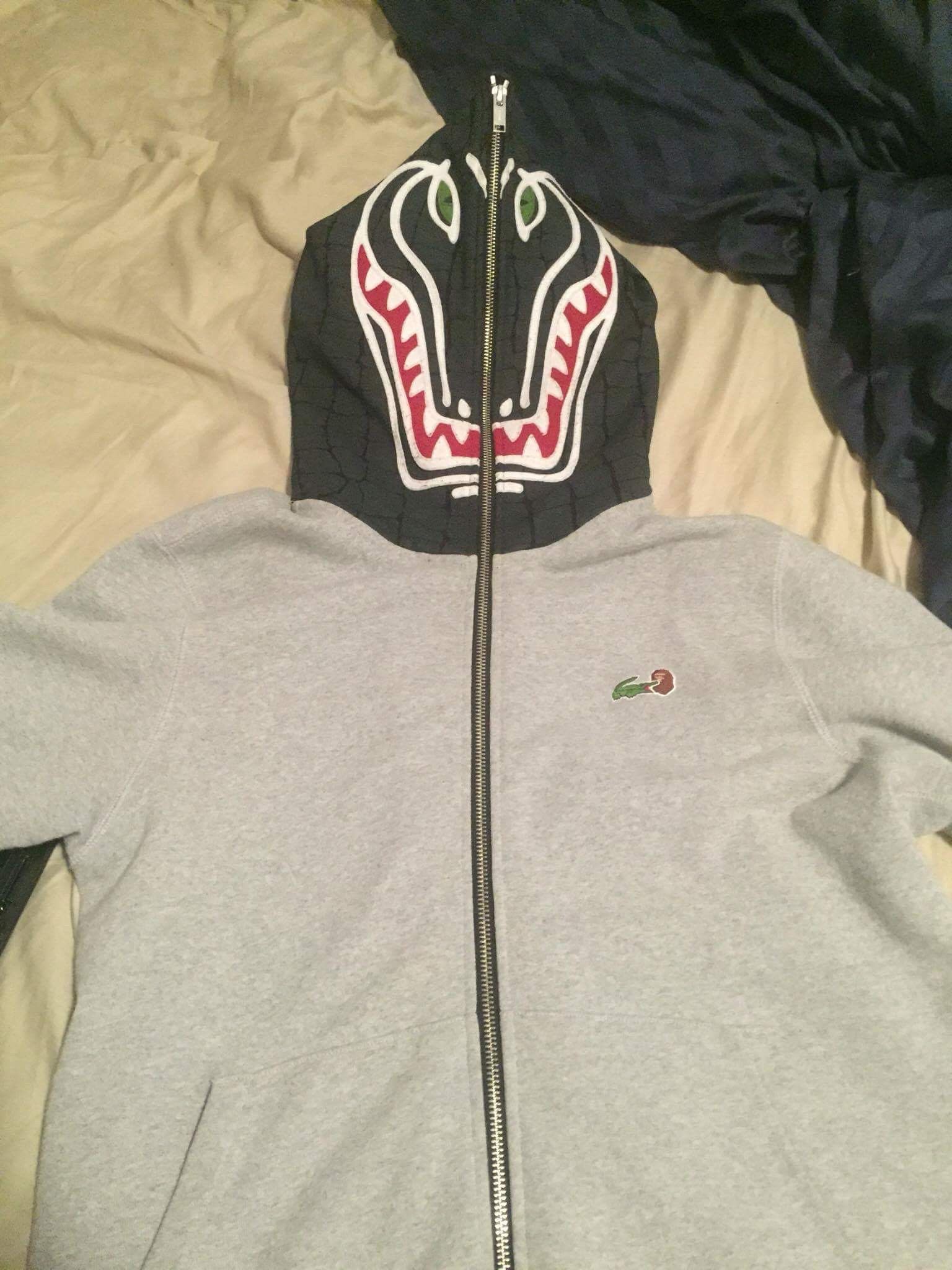 Bape Lacoste Bape X Lacoste Shark Hoodie Grailed