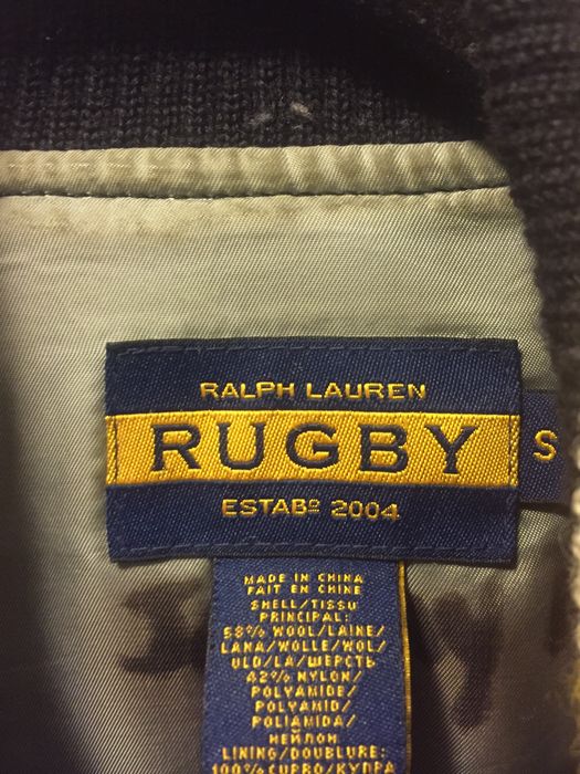 Polo Ralph Lauren Rugby genuine leather varsity jacket | Grailed