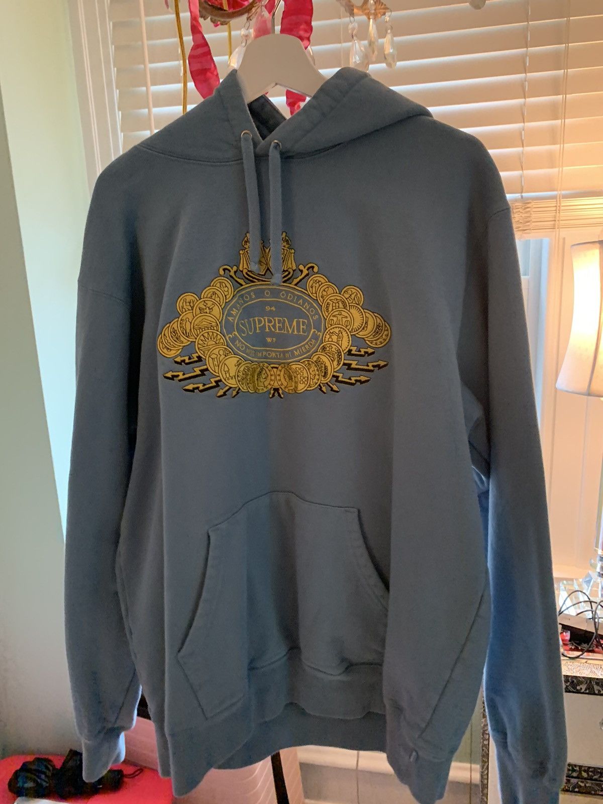 Supreme Supreme Amanos o Odianos BLUE Hoodie RARE Grailed