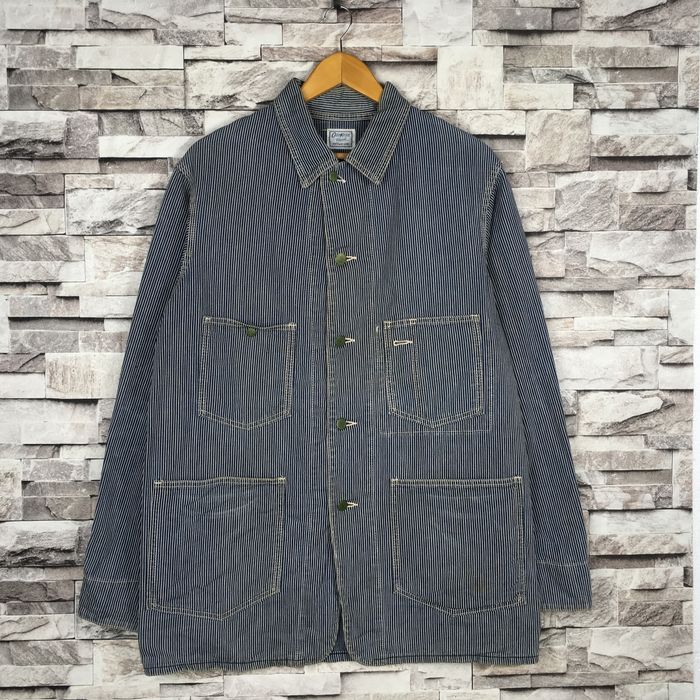 Oshkosh Vtg 90s OSH KOSH Line Hickory Striped Workwear Jacket | Grailed