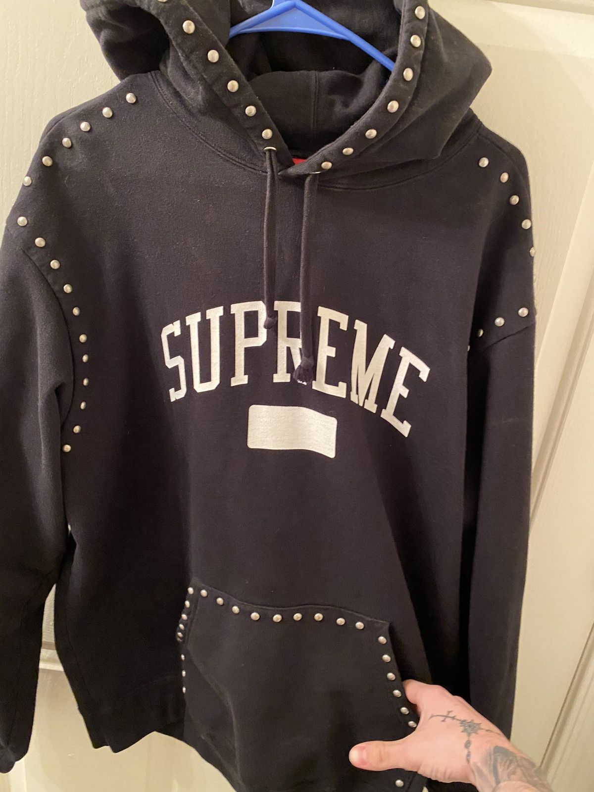 Supreme best sale studded hoodie