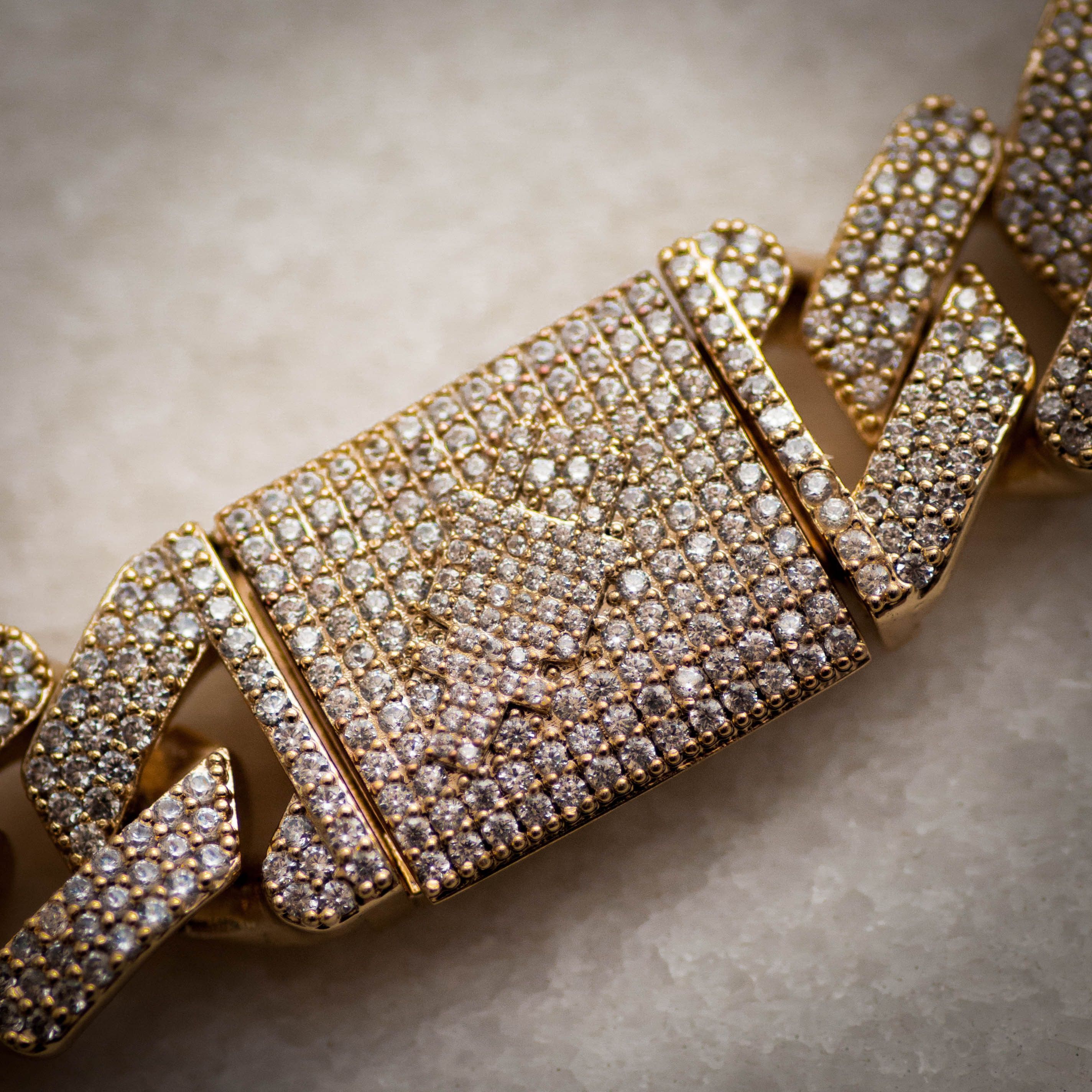 Other 14k Yellow Gold Diamond Prong Cuban Link Choker Chain Size ONE SIZE - 3 Thumbnail