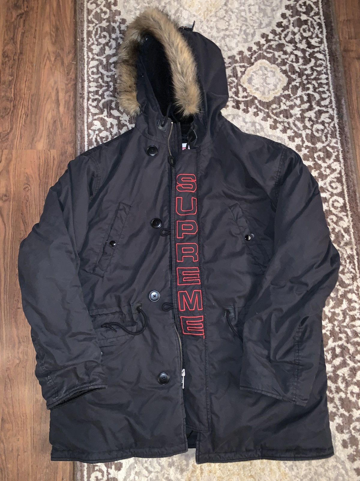 ジャケット・アウター Spellout  N-3B  Parka Blak Supreme Spellout N-3B Parka (FW19) - $368