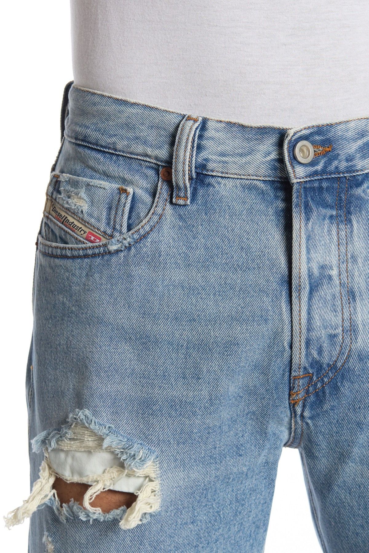 Diesel DIESEL Men's Distressed Destroy Ripped Blue Denim Jeans Size US 34 / EU 50 - 5 Thumbnail
