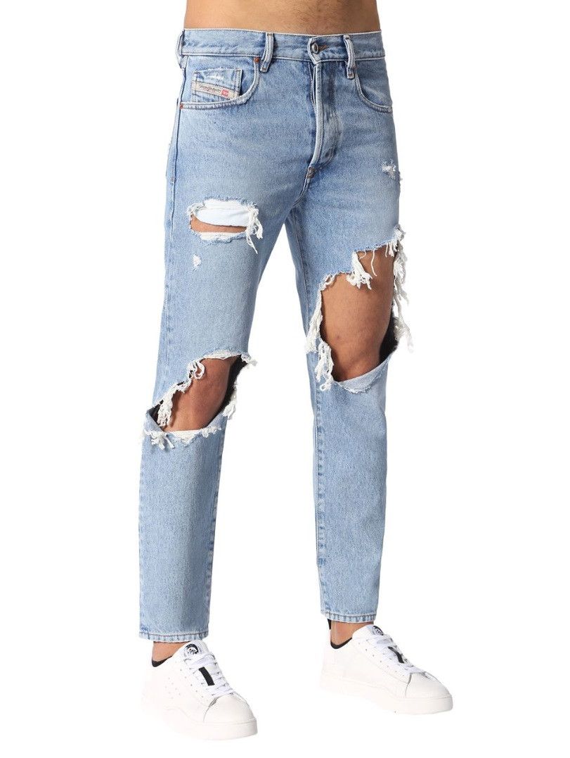 Diesel DIESEL Men's Distressed Destroy Ripped Blue Denim Jeans Size US 34 / EU 50 - 6 Thumbnail