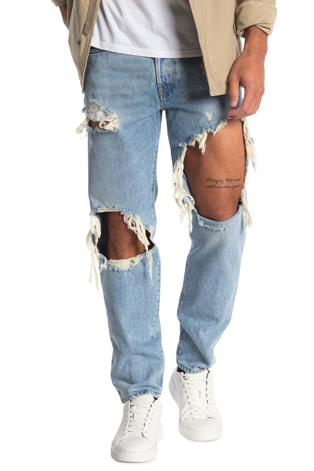 Diesel DIESEL Men's Distressed Destroy Ripped Blue Denim Jeans Size US 34 / EU 50 - 2 Thumbnail