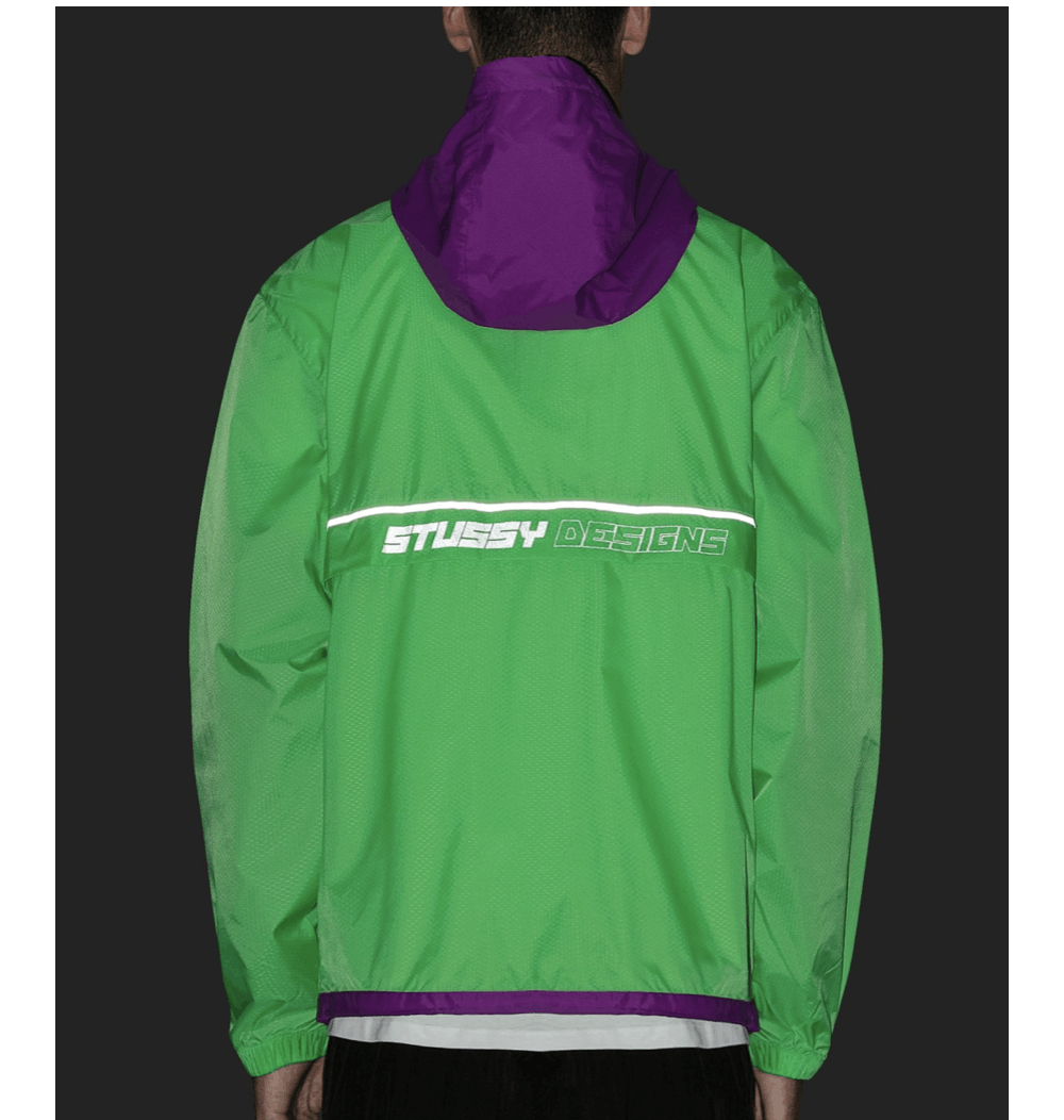 Stussy Stussy Honeycomb Nylon Hooded Jacket Green Purple Large Grailed