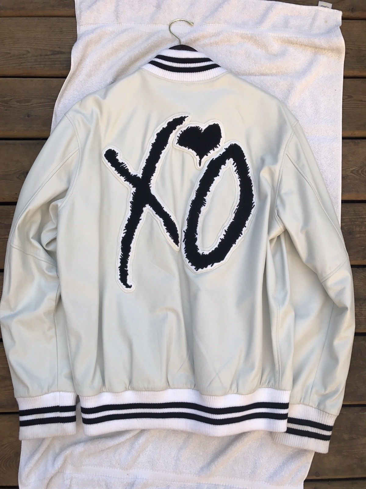 Roots 2015 The Weeknd Roots XO White Leather Varsity Tour Jacket | Grailed