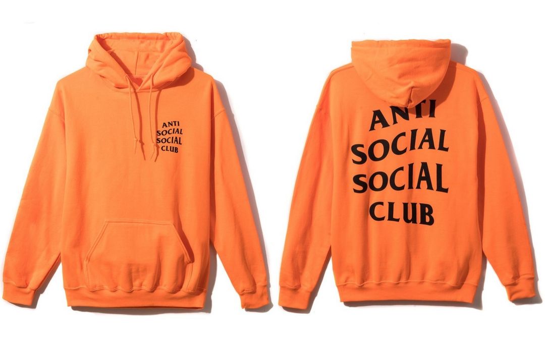 Anti social cheap club orange hoodie