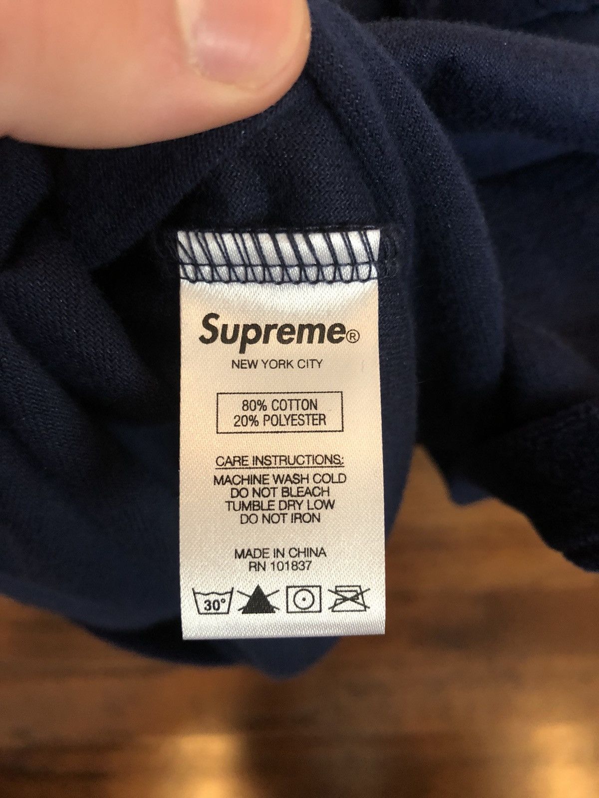 Supreme Supreme Velour Football Jersey Navy size Large | Grailed